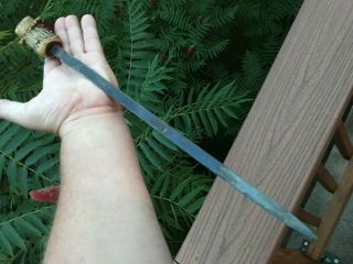 Antique Civil War Era Crown Stag & Silver Sword / Dagger for Cane,  Walking Stick 12