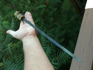 Antique Civil War Era Crown Stag & Silver Sword / Dagger for Cane,  Walking Stick 5