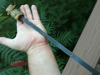 Antique Civil War Era Crown Stag & Silver Sword / Dagger for Cane,  Walking Stick 8