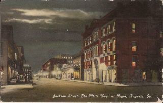 Augusta,  Georgia - Jackson Street - The White Way - Night - 1913
