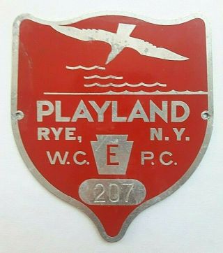 Playland,  Rye,  York Metal Parking Plate / Permit