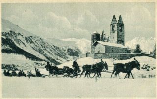 1910s Postcard Winter Sports St Moritz Switzerland - Tailingpartie Bei San Gian