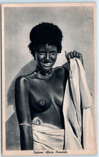 Italian East Africa Costumi Africa Orientale Ethnic Nude Woman Bracelet Postcard