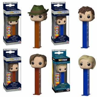 Funko Pop Pez Dispensers - Doctor Who - Set Of 4 Doctors (4th,  10th,  11th & 13th)
