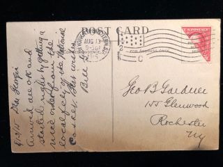Bisect Two Cent Washington Stamp Posted Penn Station York August 13 1915