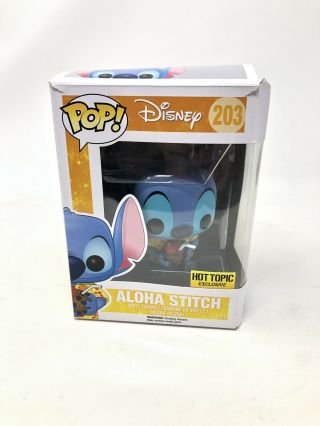 Funko Pop Disney Aloha Stitch Hot Topic Exclusive 203 Read