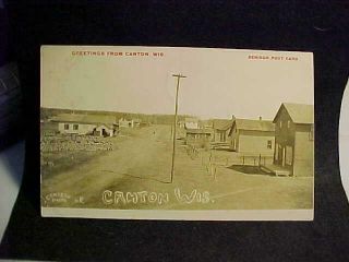 Vintage,  May 14,  1908 " Greetings From Canton,  Wis.   Rare Town "