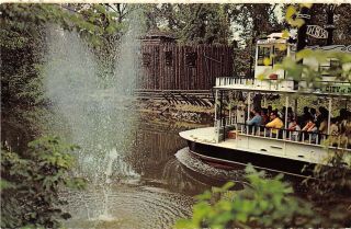 Cedar Point Sandusky Ohio 1967 Postcard Amusement Park Cruise Boat Ride & Fort