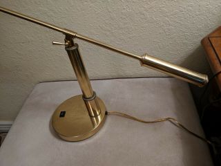 Vintage UFO PYRAMID Mid Century Modern Brass Arm Lamp Chapman Koch Lowy MCM Desk 2