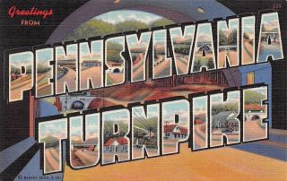Q23 - 1379,  Greetings From Pennsylvania Turnpike,  Large Letter Postcard.