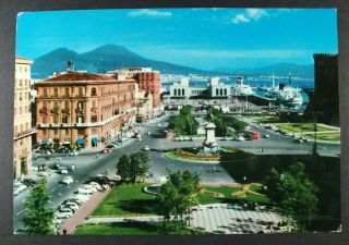 Postcard Napoli Naples Town Hall Square; Vincenzo Carcavallo; Unposted; Italy