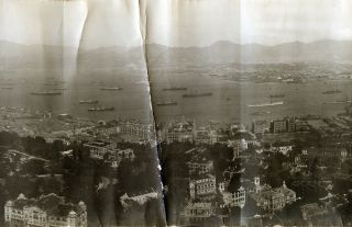 HONG KONG,  PANORAMIC PHOTOGRAPH OF THE HARBOUR DURING THE SEAMENS STRIKE IN 1922 3