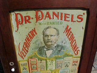 Early 20thc DR DANIELS VETERINARY MEDICINE Store Advertising WALL CABINET 2