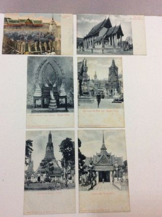 Siam Thailand Bangkok Postcards X 6 C1910 (b)