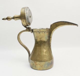Antique Brass Omani Dallah Large Turkish Coffee Pot Hammered Design 2