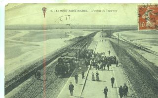 Le Mont Saint Michel Steam Tramway Manche Normandy France 1913 Postcard
