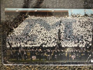 1910 University Of Michigan Football At Ferry Field Rare Postcard