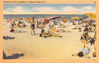Q23 - 0269,  Baskig In The Sunshine,  Asbury Park,  Nj. ,  Postcard.