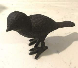Vintage Heavy Cast Iron Black Bird Figure Paperweight/ Doorstop