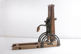 Antique BARN BEAM BORING MACHINE Timber Auger Drill 5