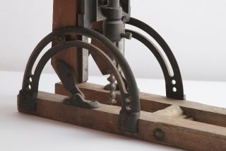 Antique BARN BEAM BORING MACHINE Timber Auger Drill 6