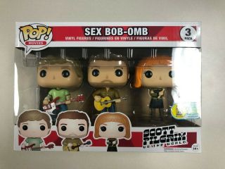 Funko Pop Scott Pilgrim 3 Pack Sex Bob - Omb 2016 Sdcc Exclusive