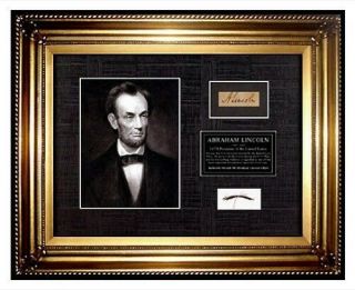 Usa President Abraham Lincoln Hair Lock Signed Letter Memorabilia Relic Usa