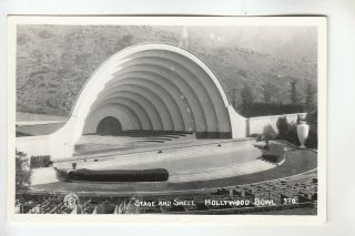 La Photo Real Photo Postcard Stage & Shell Hollywood Bowl Hollywood Ca 376
