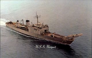 Uss Newport Lst - 1179 Tank Landing Ship Navy Military 1970s Postcard