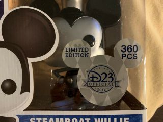 D23 2011 9 Inch Metallic Steamboat Willie Funko Pop 24 Limited Edition 360 7