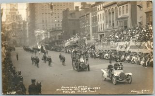 Philadelphia Pa 1908 Fire Fighters Parade Antique Real Photo Postcard Rppc