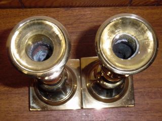 Polished Antique Brass Candlesticks - 9 3/4 