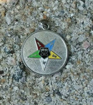Vintage Wells Sterling Silver Order Of The Eastern Star Charm Pendant Masonic