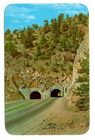 Idaho Springs Colorado Tunnels Hwy 6 & 40 Postcard Canon Rocky Spurs Vintage