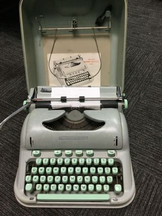 Vintage Hermes 3000 Portable Typewriter With Vintage 1962 Letter