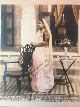 Vintage Unique Bourne & And Shepherd Hindu Woman’s Portrait Calcutta India 15x12