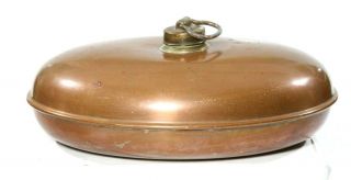 Vintage Rein Kupfer Copper & Brass Bed Foot Warmer Hot Water Pan West Germany