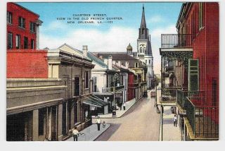 Ppc Postcard Louisiana Orleans Chartres Street View In The Old French Quarte