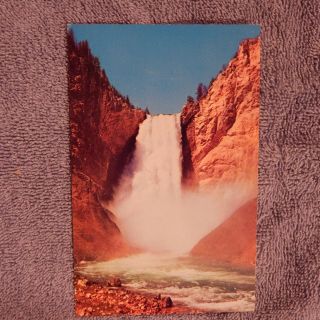 Vintage Postcard Lower Falls,  Yellowstone River,  Yellowstone National Park