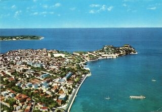 Corfu View Of The Town Greece C1987 Postcard (500m)