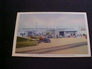 Brown Motor Corp.  & International Service,  Shawnee,  Ok Postcard