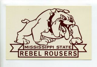 Vintage Postcard,  Mississippi State Rebel Rousers,  Bulldog Mascot