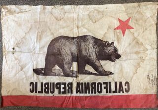 Antique 1912 California Bear Flag From N.  S.  G.  W.  Stockton Celebration 2