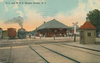 Homer Ny York Dl&w Railroad Station Delaware Lackawanna & Western Pm 1916 Db