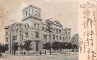 Q23 - 1486,  Post Office,  Charleston,  Sc. ,  1911 Postmarked.  Postcard.