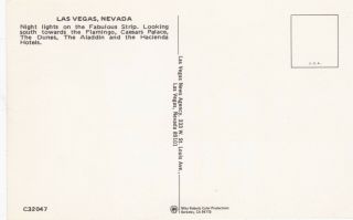Flamingo Dunes & Caesars Palace Casinos Las Vegas Nevada Postcard 1970 ' s 2