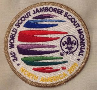 24th World Scout Jamboree 2019 Badge Bsa Wsj With Rare Gold Boarder