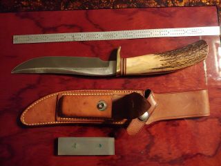 Randall Knife Knives Stag,  Sheath W/stone Estate Nr