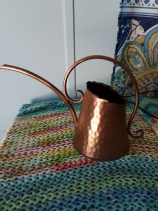 Vintage Hand Hammered Gregorian Copper Watering Can Solid Copper.  Made In Usa.