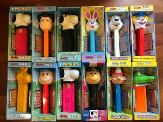 Pez Giant Dispenser Snoopy,  Charlie Brown,  Bunny,  Animals,  Clown